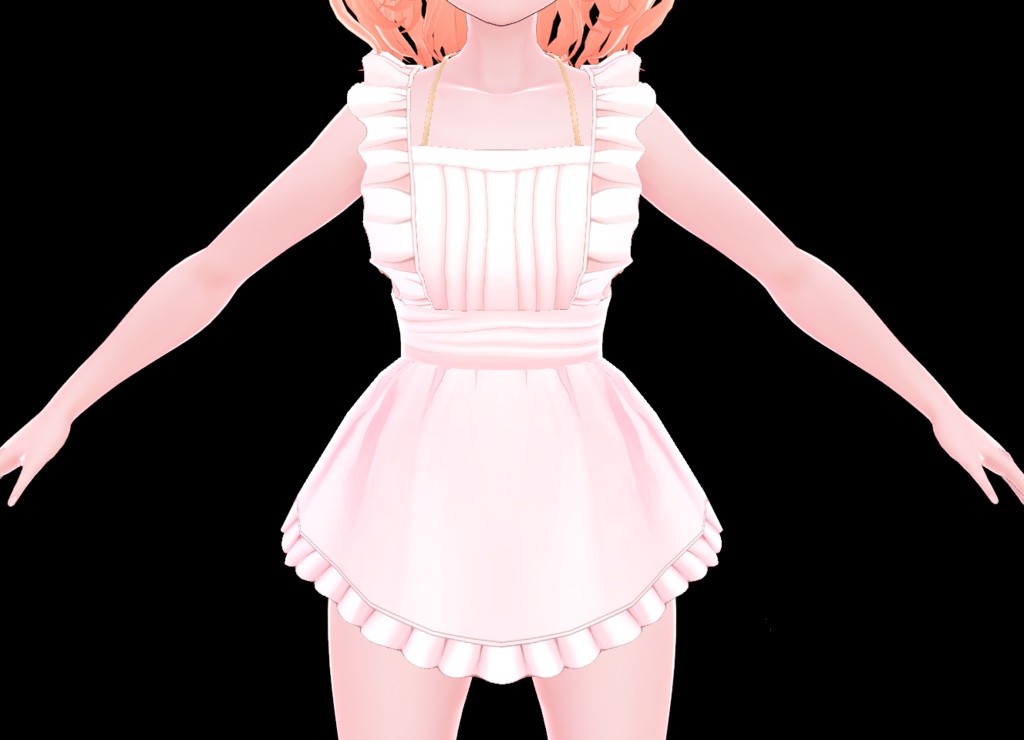 VRoid用 「フリルエプロンVer1.0」単品