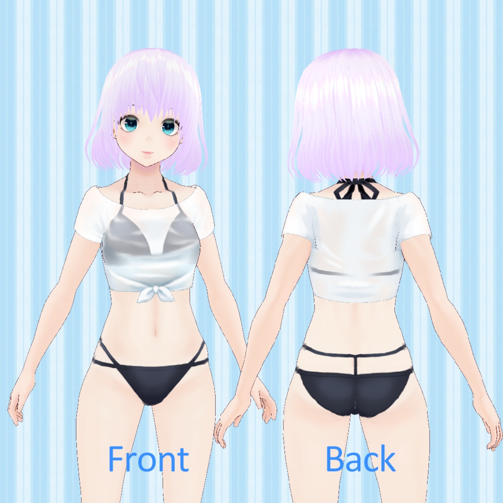 【Vroid】水着&濡れたTシャツセット