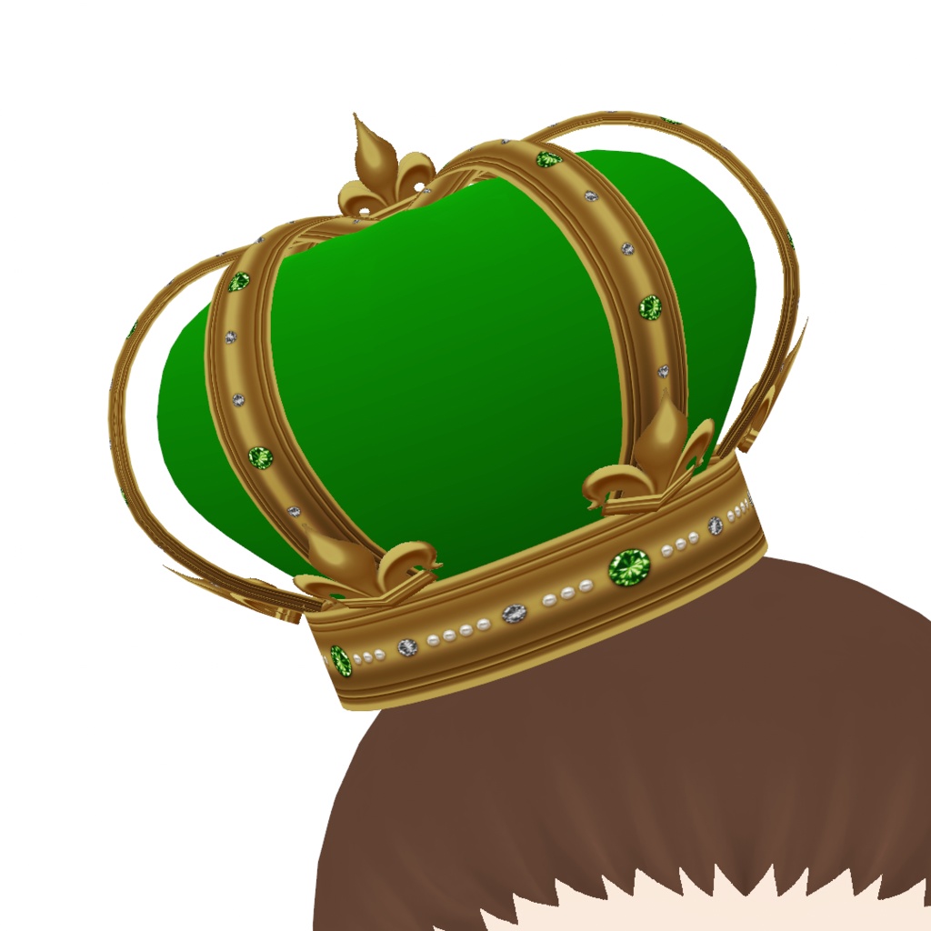 【Vroid正式版】王冠 3色セット(カスタム用テクスチャ付)