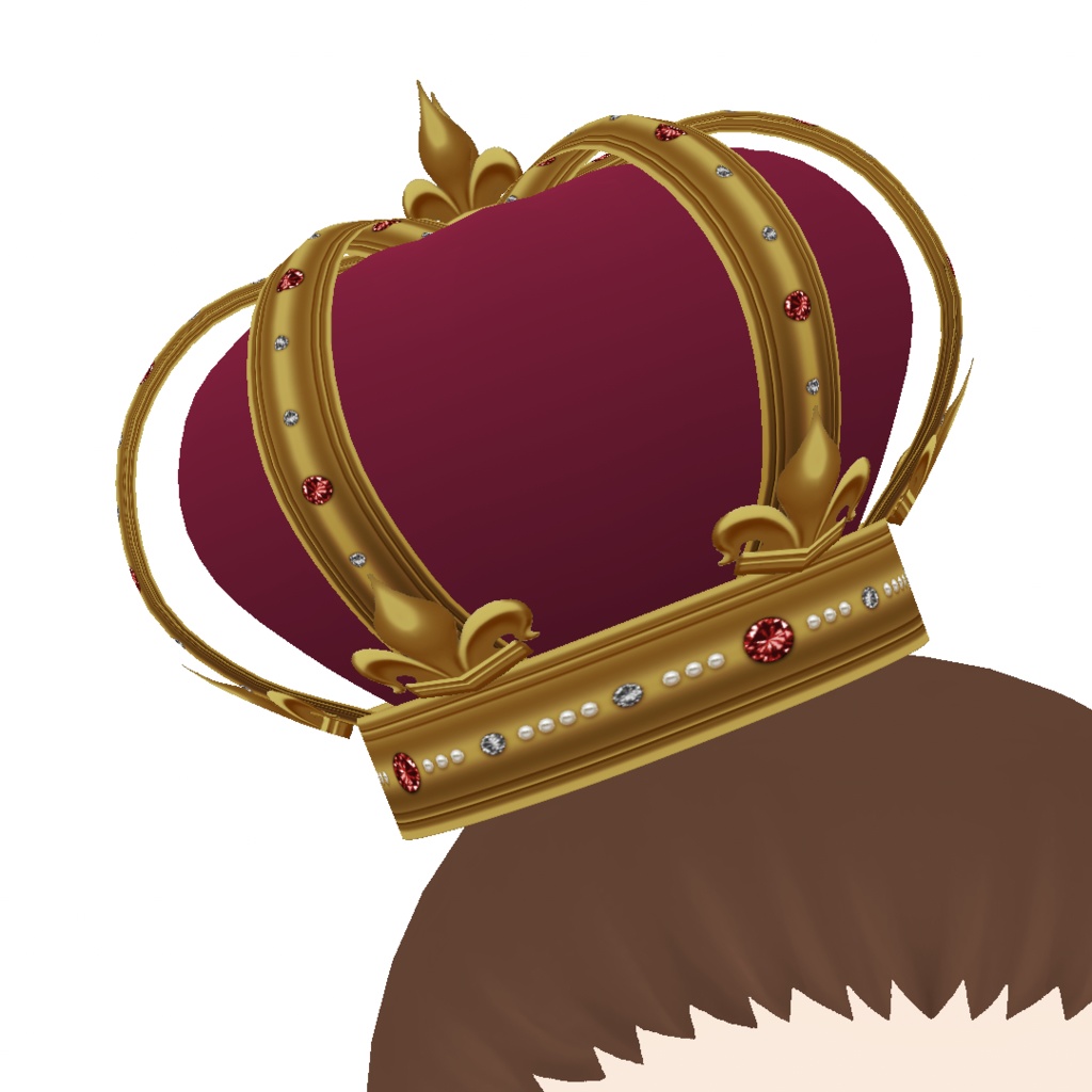 【Vroid正式版】王冠 3色セット(カスタム用テクスチャ付)