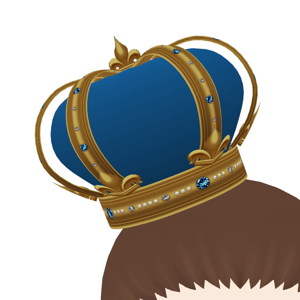 【Vroid正式版】王冠 3色セット(カスタム用テクスチャ付)