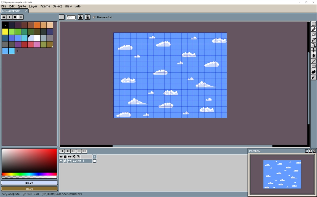 Aseprite 空のドット絵 Eyedrops Booth Aseprite 空のドット絵 Eyedrops Booth