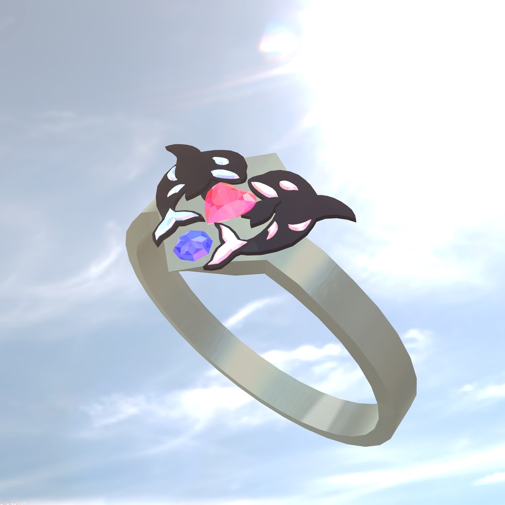 【3Dモデル】シャチリング・ORCA Pair