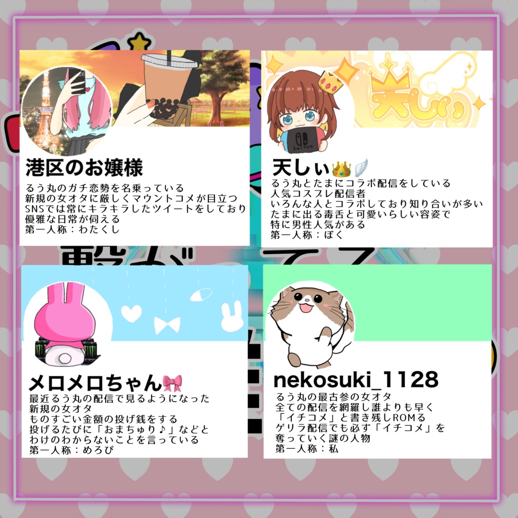 マーダーミステリー『推しと繋がってるのは誰だ!?』GMレス4人用