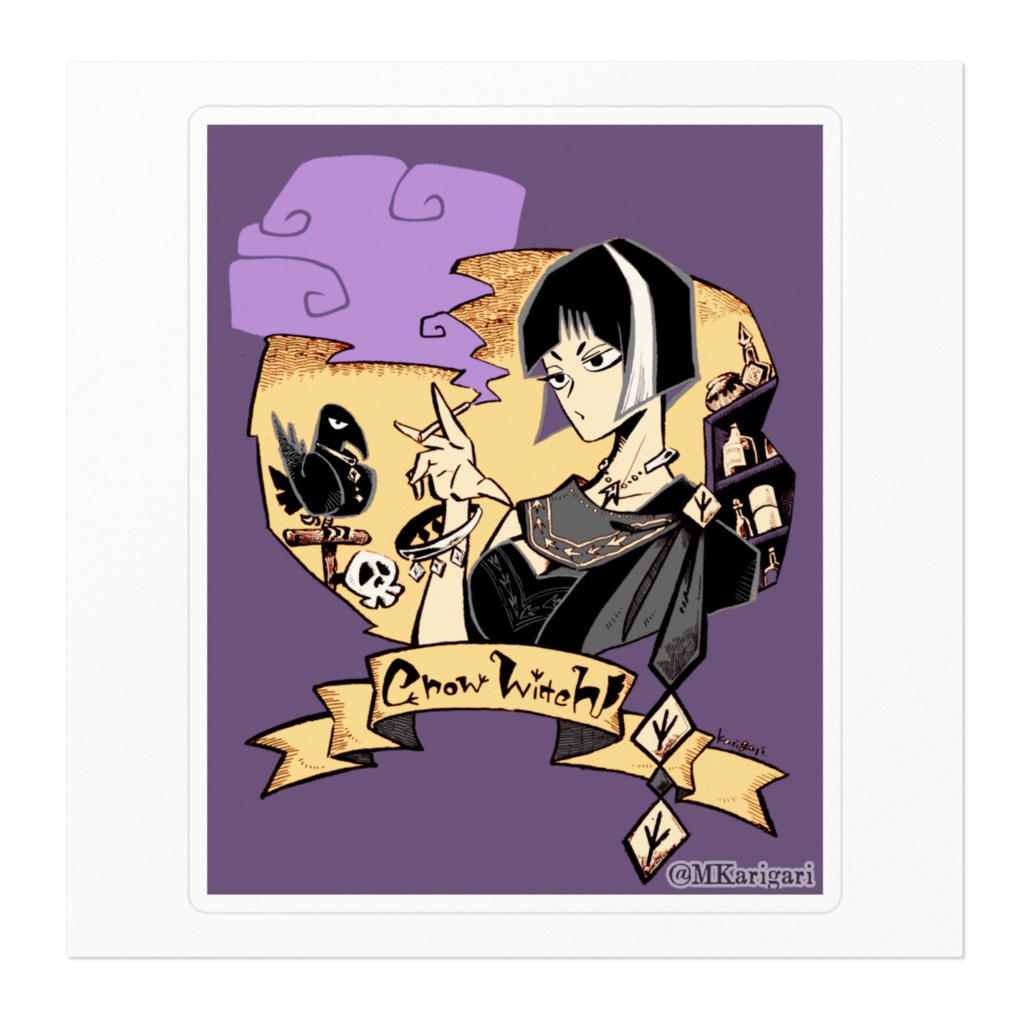 烏の魔女(元絵ver.):ステッカー