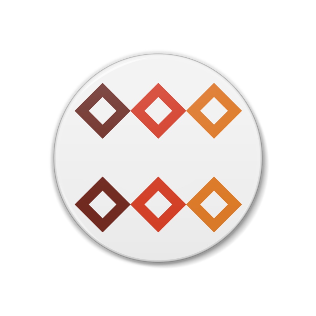 トリコロール缶バッジ：シュロ