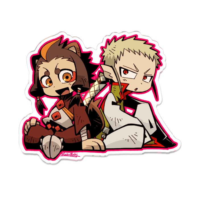 アクリルバッジ◆シュロとリンドウ