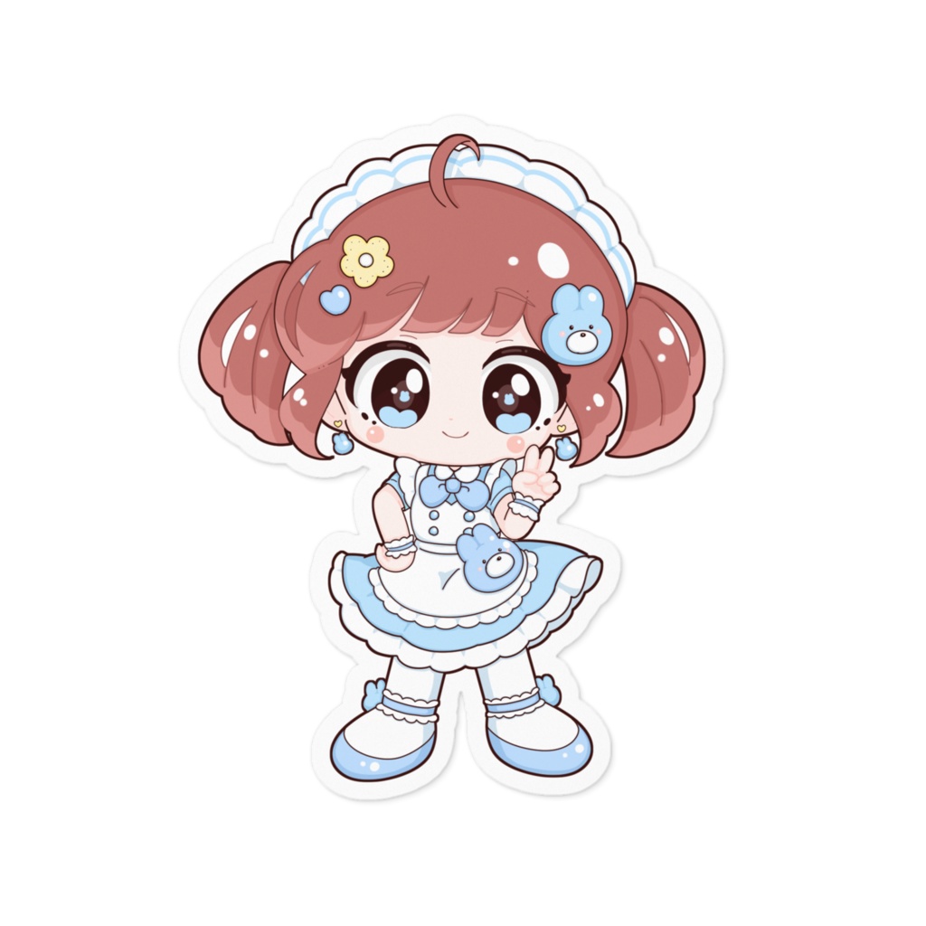 ひぃちゃんステッカー(水色)