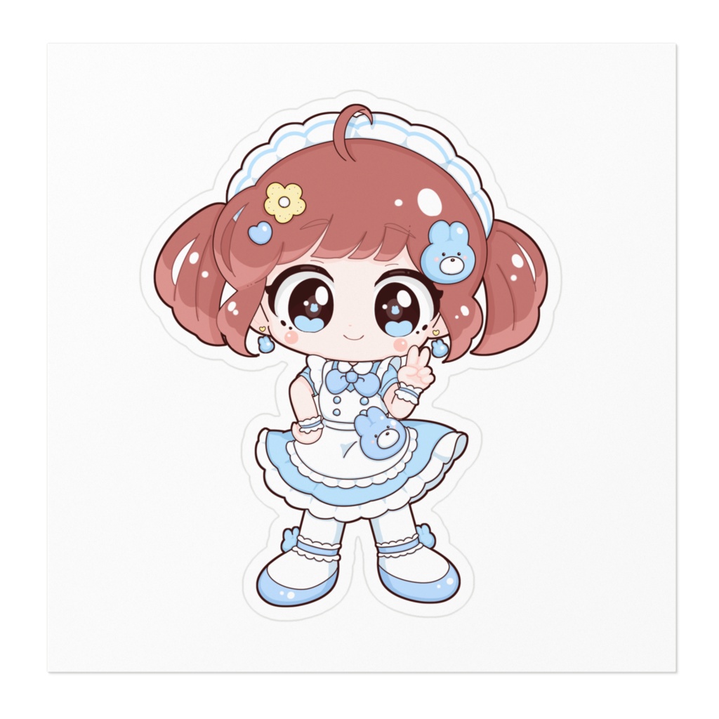 ひぃちゃんステッカー(水色)