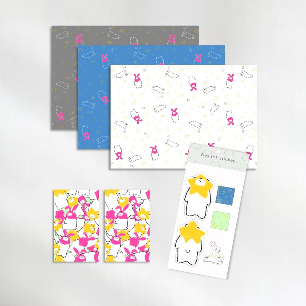 シロクマノヒト（デジタルイラストセット）宇宙