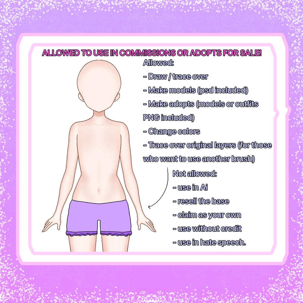 Full Body Vtuber Model Body Base PSD & PNG