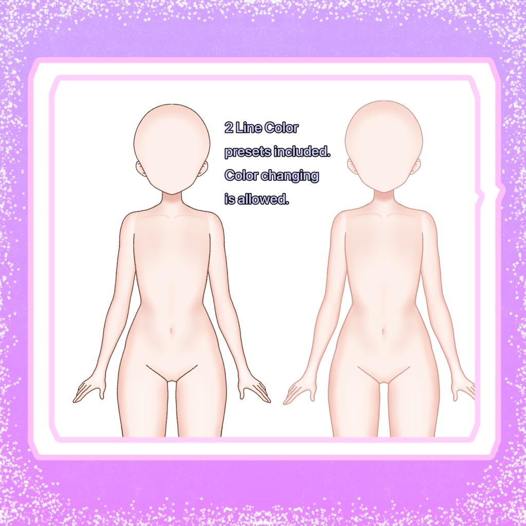 Full Body Vtuber Model Body Base PSD & PNG