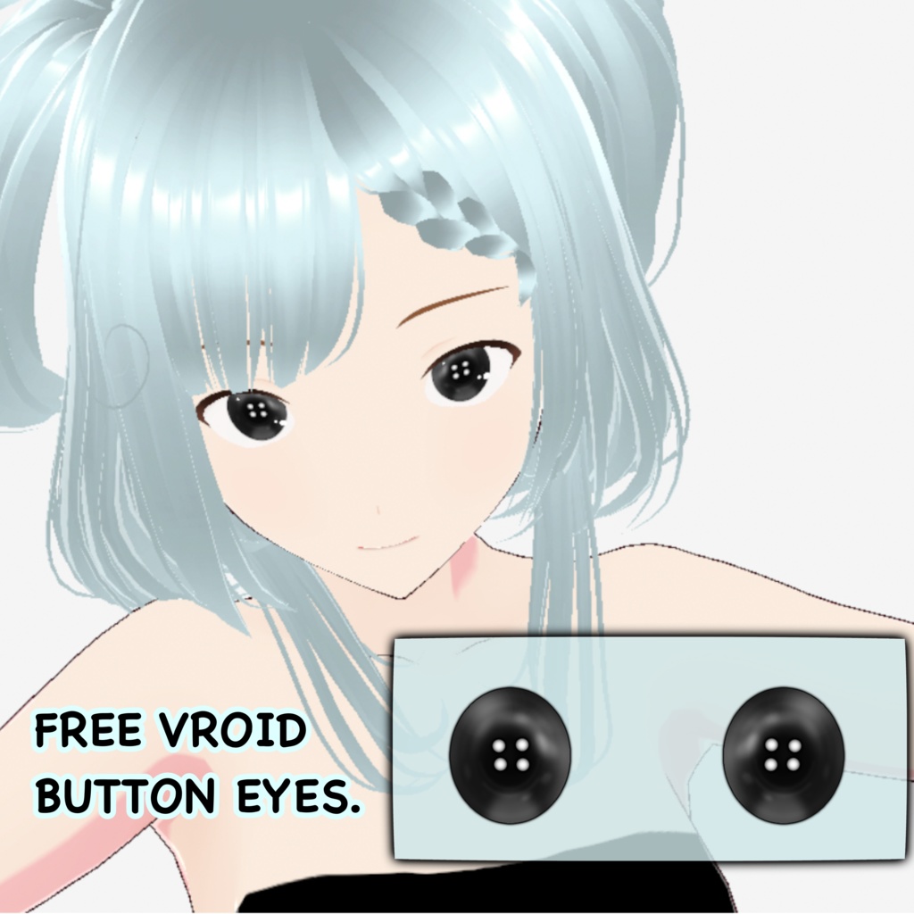 Vroid Black Button Eyes | Free To Use | Commercial Use Allowed