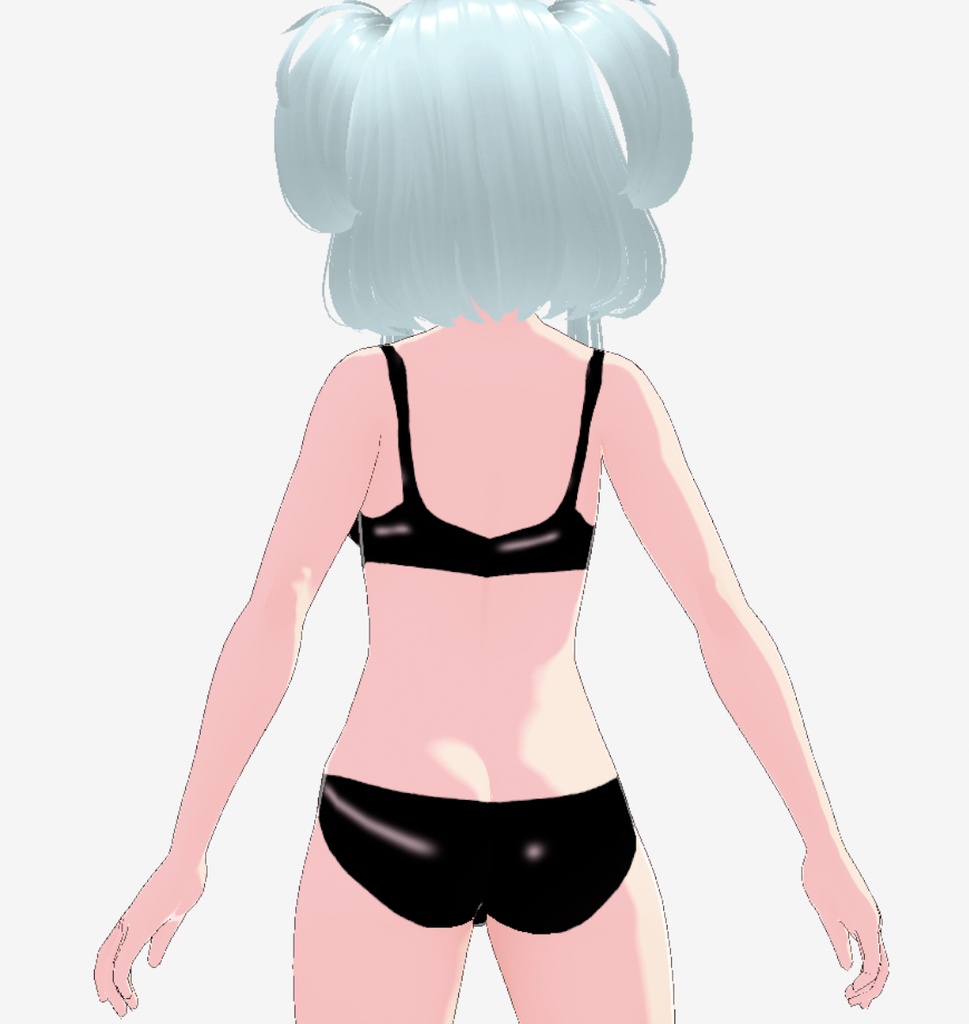 Vroid Shiny Leather Lingerie Set / Bra & Panty Set | Free To Use | Commercial Use Allowed