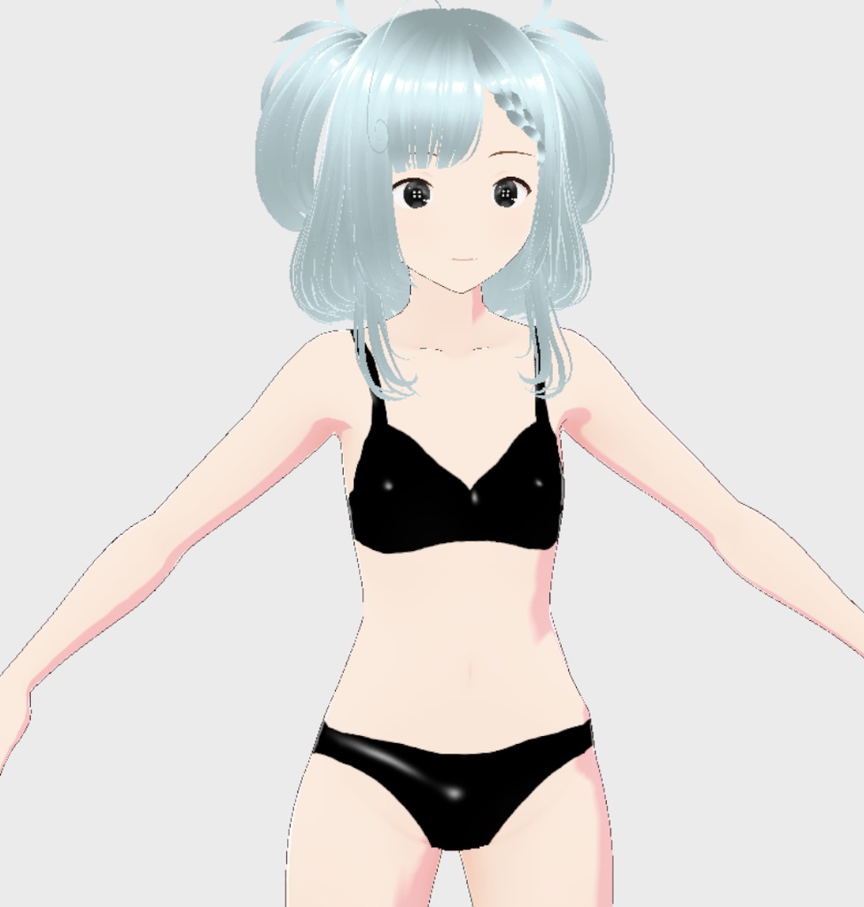 Vroid Shiny Leather Lingerie Set / Bra & Panty Set | Free To Use | Commercial Use Allowed