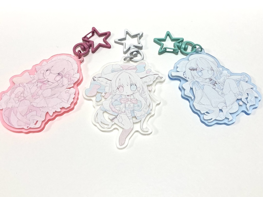 カラーアクリルキーホルダー
