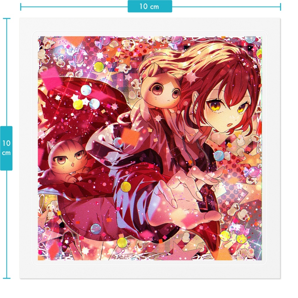 【ステッカー】キラキラ(100×100mm)