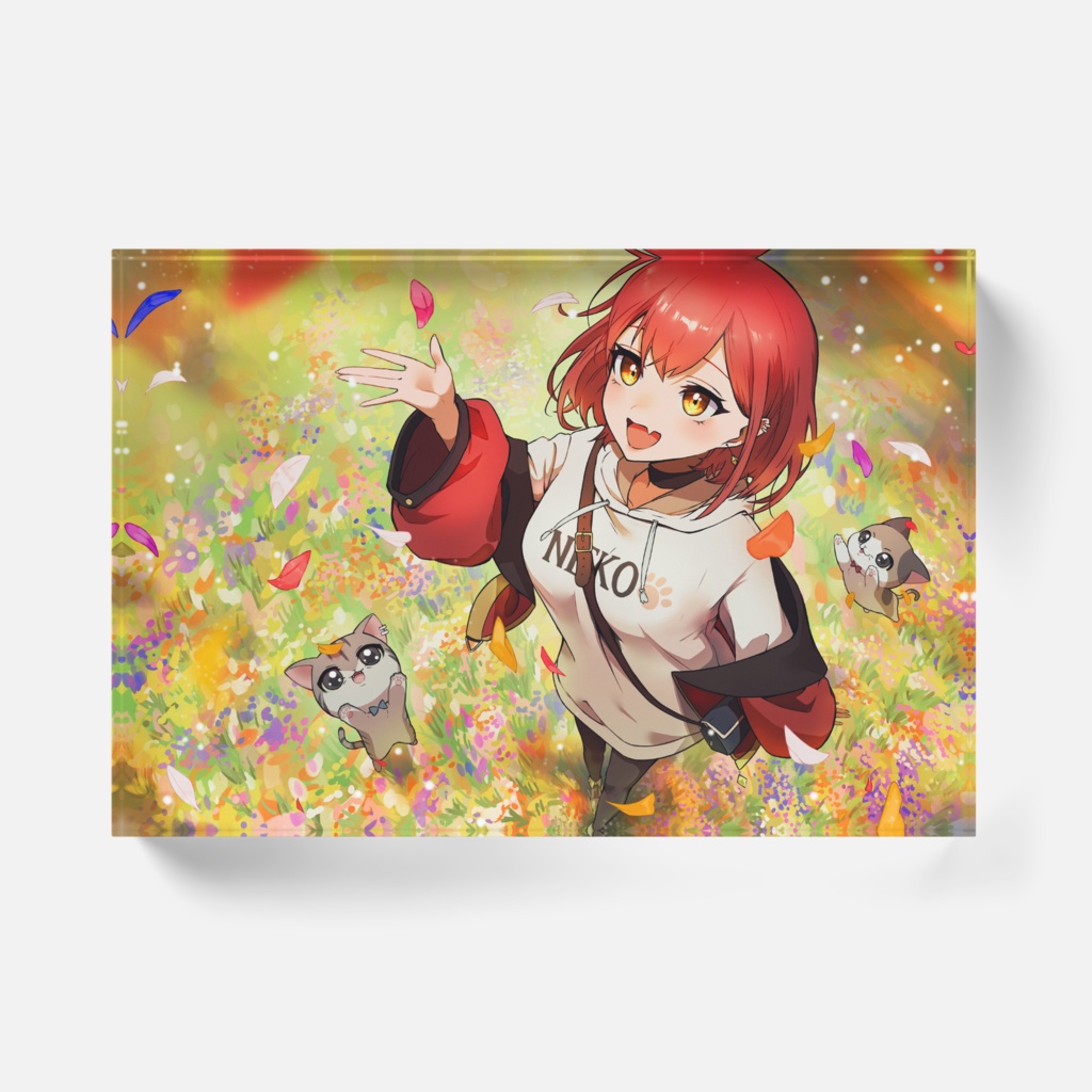 【アクリルブロック】お花畑(148×100mm)