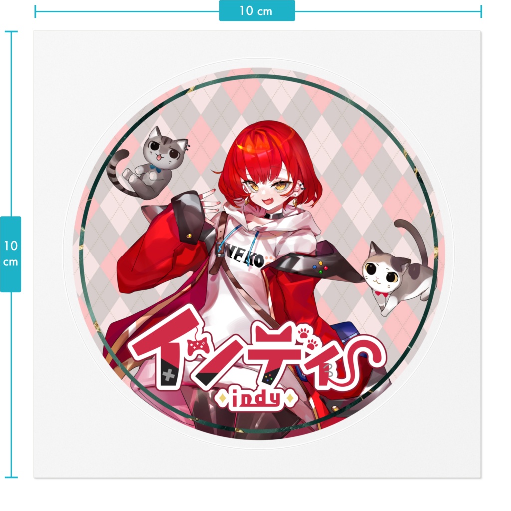 【2周年記念グッズ】ステッカーB(100mm×100mm)