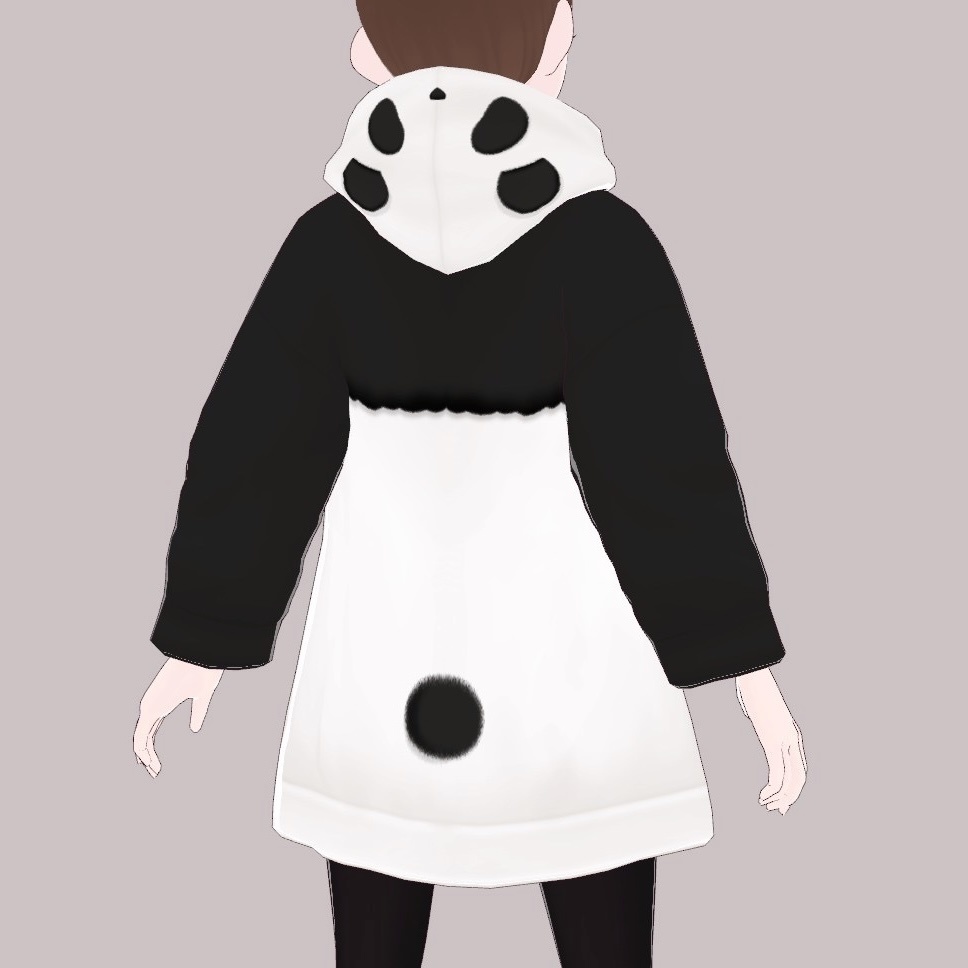 [無料有]【VRoid】パンダのもこもこパーカー