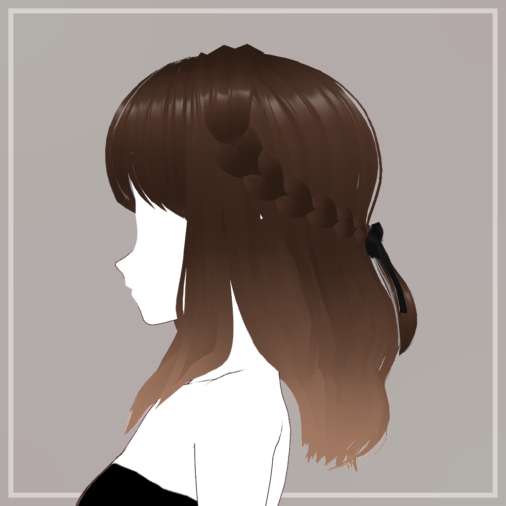 三つ編みハーフアップ【VRoid】