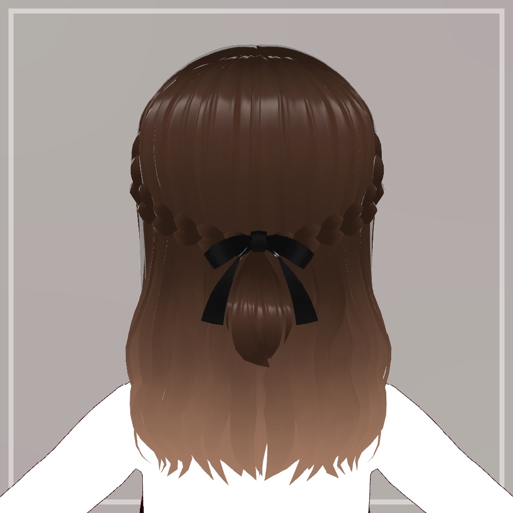 三つ編みハーフアップ【VRoid】