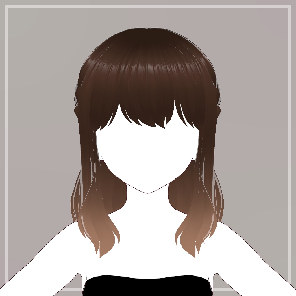 三つ編みハーフアップ【VRoid】