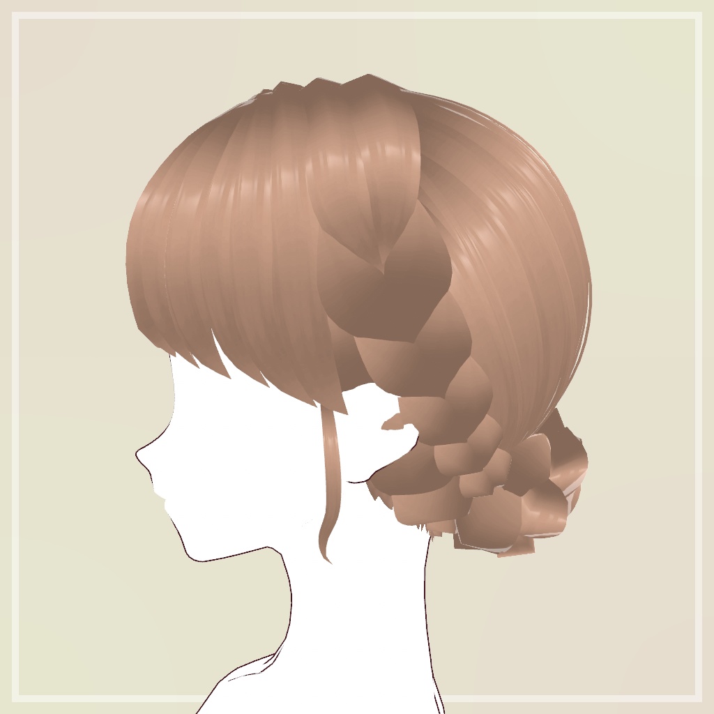 編み込みまとめ髪【VRoid】