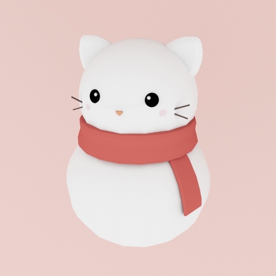 ゆきだるまネコ