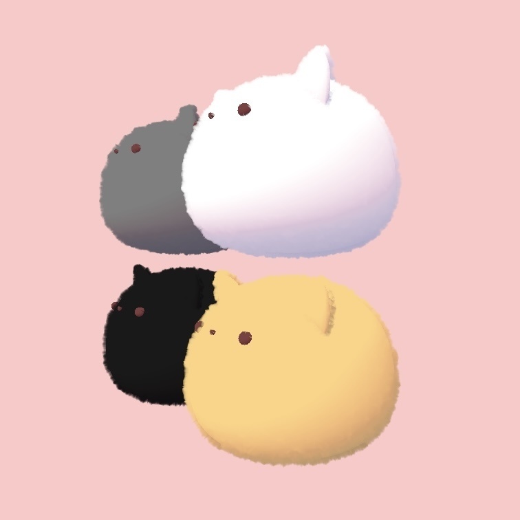 フワフワまるねこ【3Dモデル】
