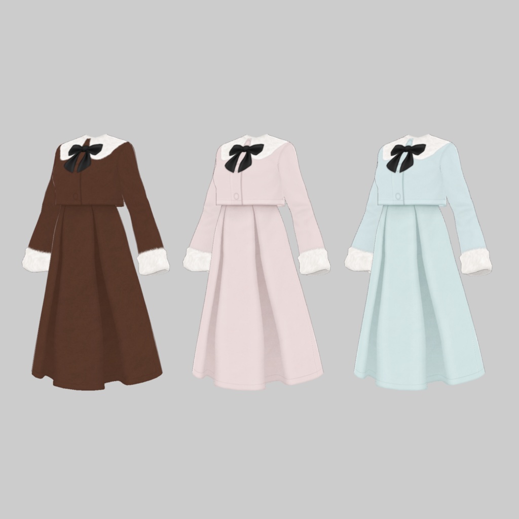 リボンのファーコート【VRoid】