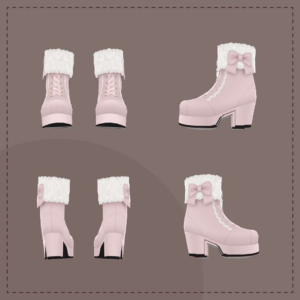 もこもこショートブーツ【VRoid】