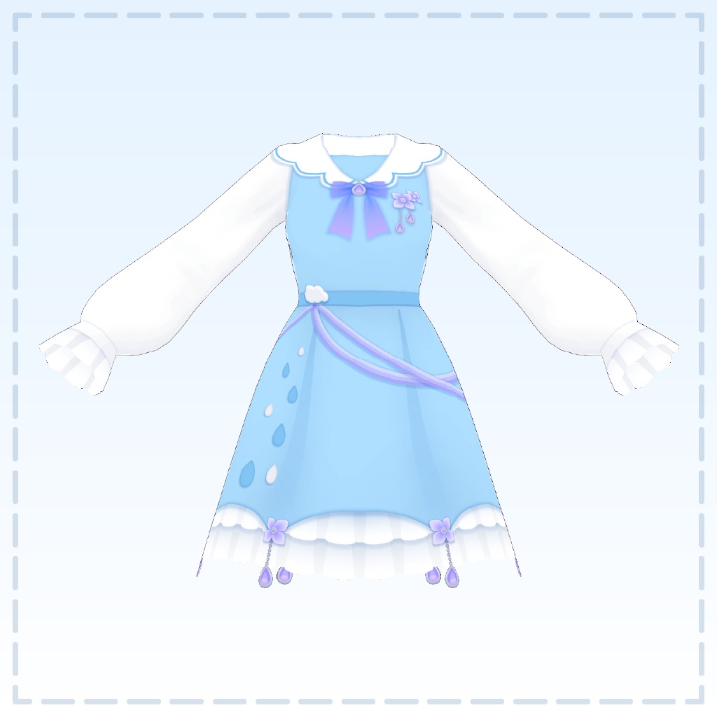 雨音に揺れるワンピース【VRoid】