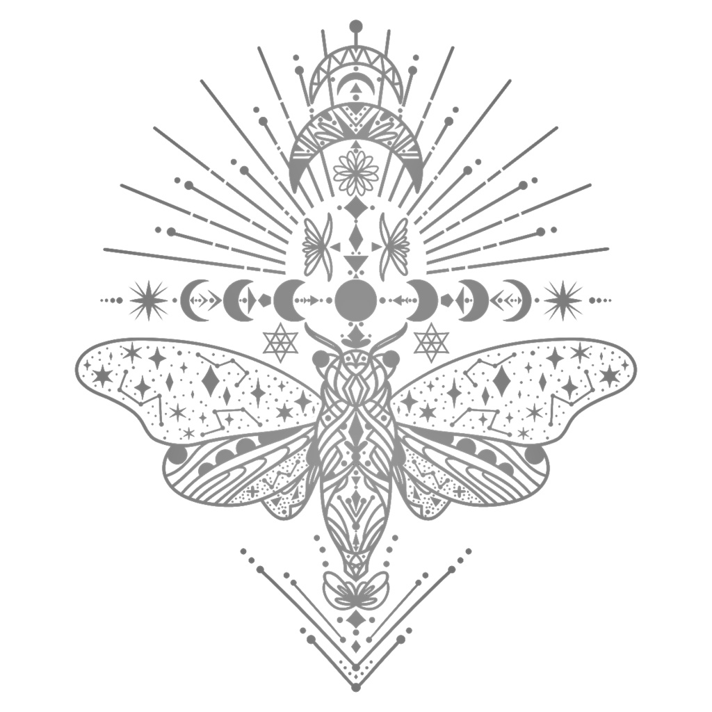 Vroid Cicada Moon Tattoo