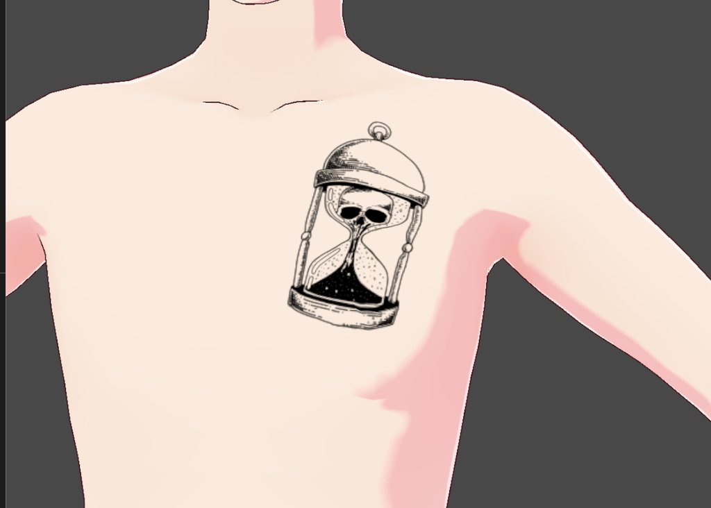 Hour glass skull tattoo