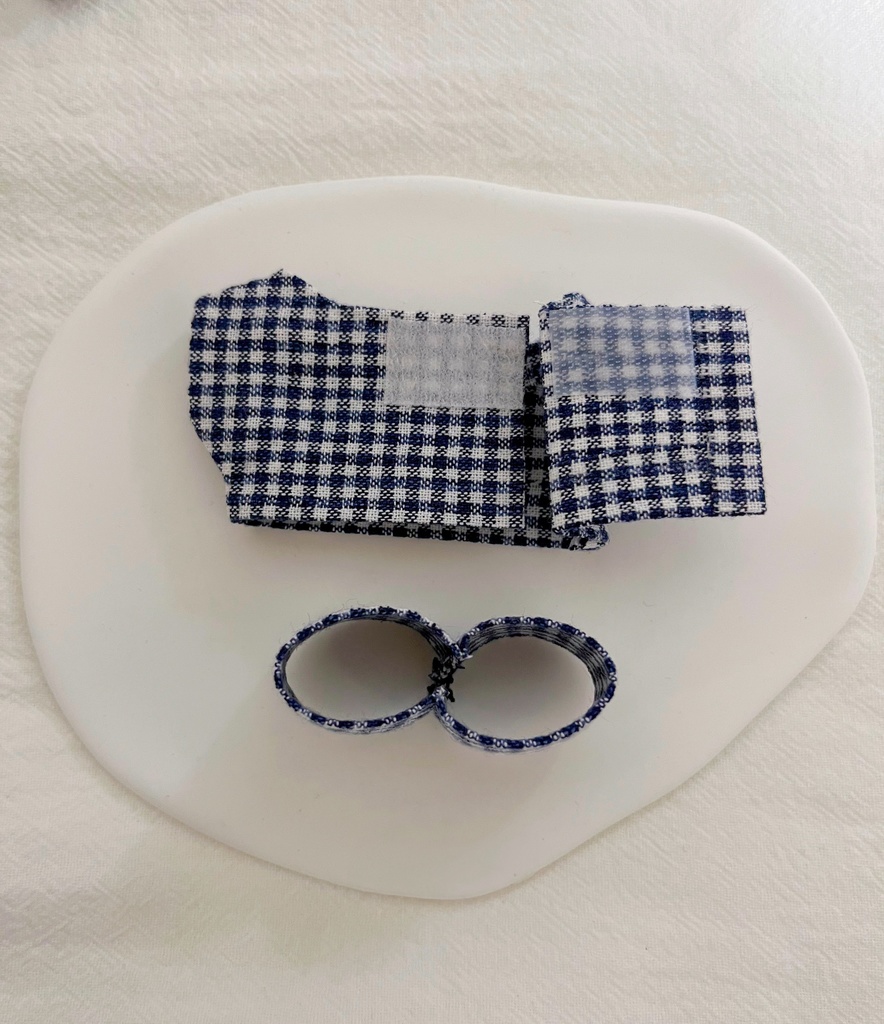 カチューシャ・チェックリボンセット(10cm~ぬいぐるみサイズ)