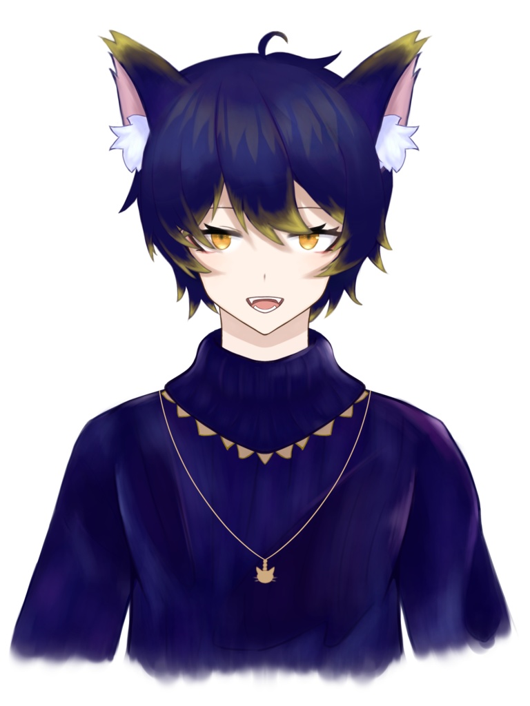 Live2dモデル 猫耳男子 上半身のみ Nanashino Booth