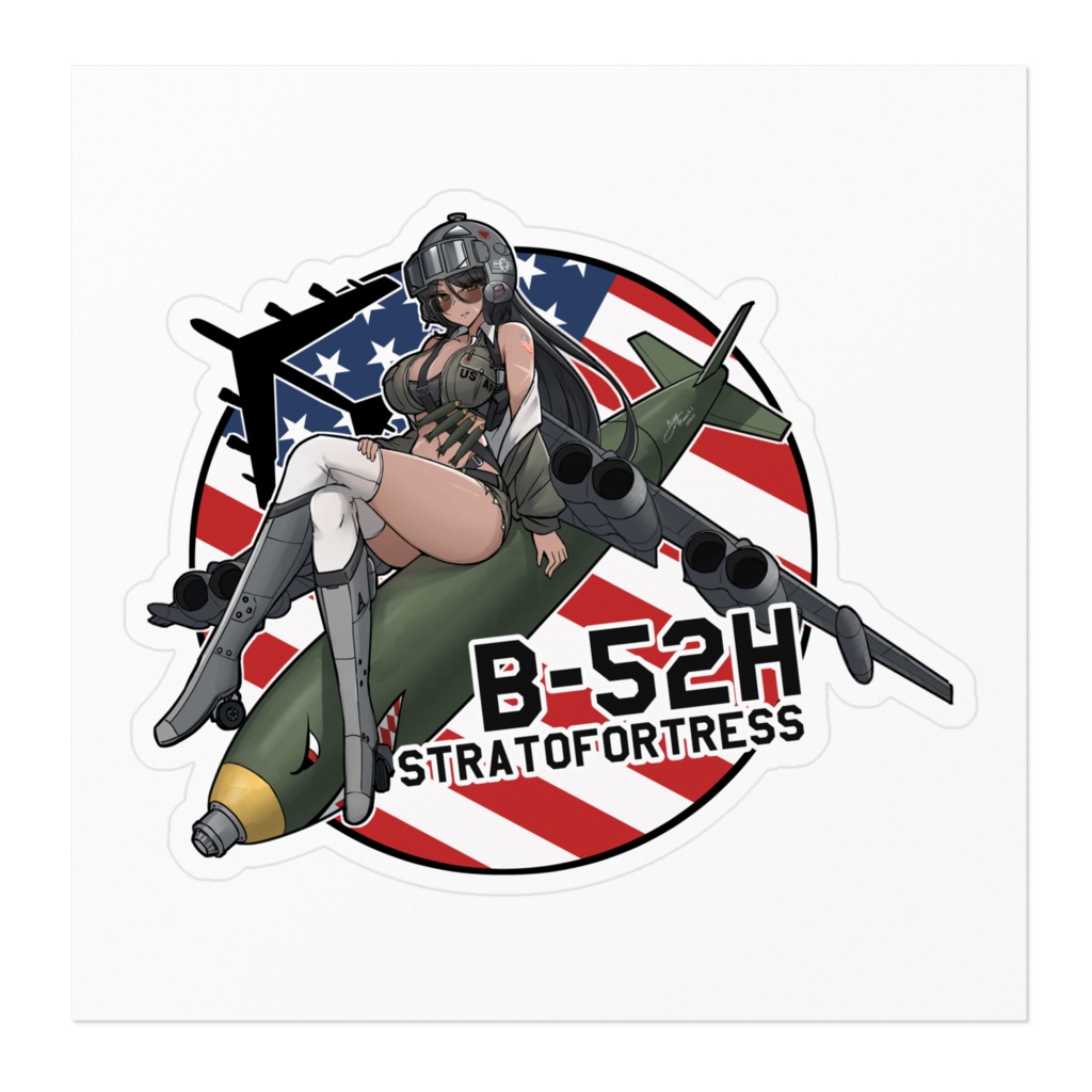 ピンナップ風B-52さんステッカー