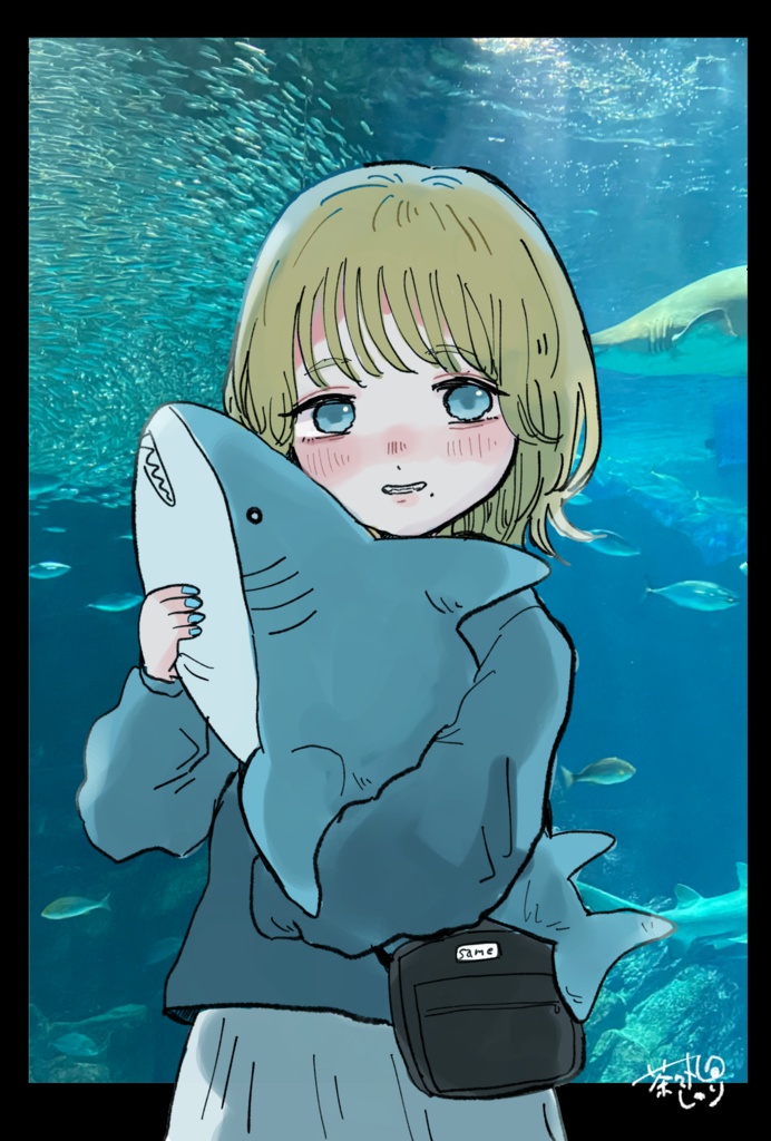 ポストカード🦈（シール付き）