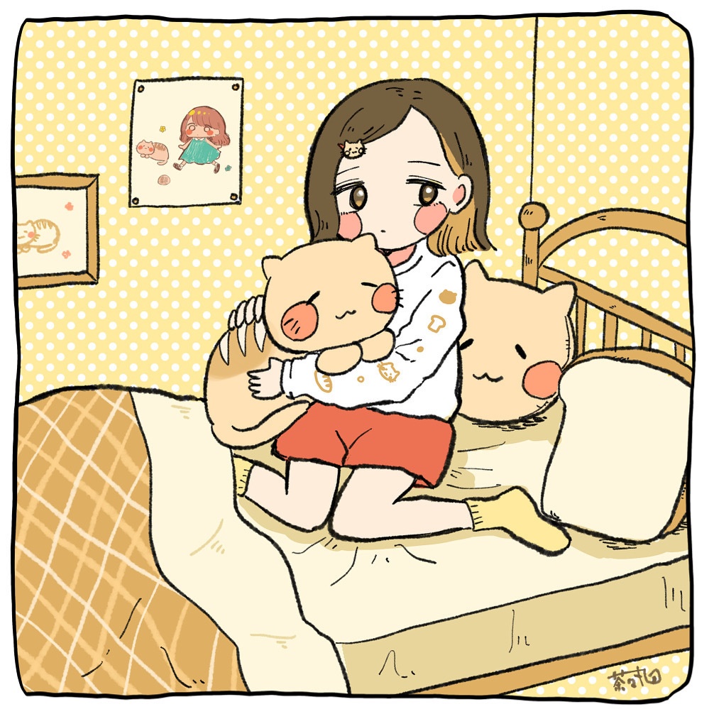 正方形カード🐱（シール付き）