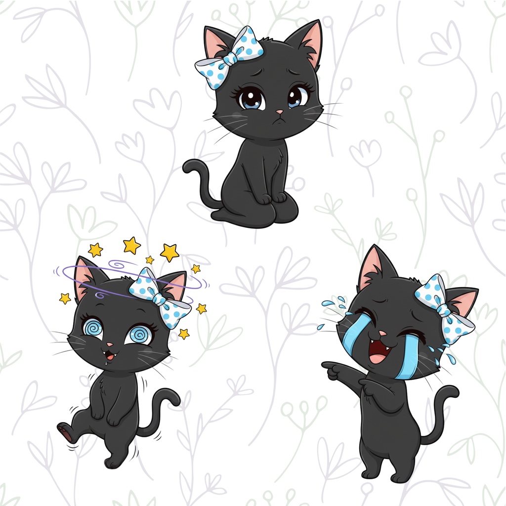 Lucky Black Cat – 幸運を呼ぶ可愛い黒猫のクリップアート