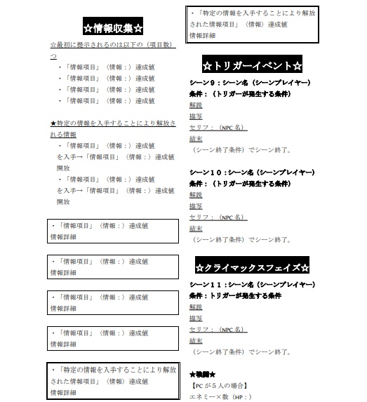DX3シナリオ作者向け 非公式テンプレート