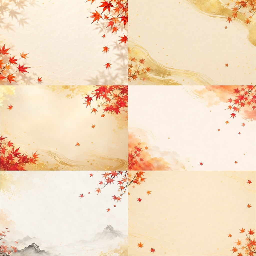 和風秋背景素材集 25枚セット【商用利用可】Japanese Autumn Collection