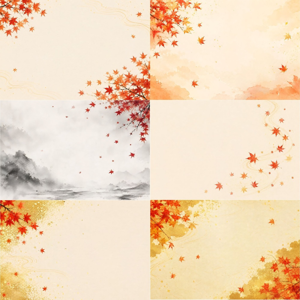 和風秋背景素材集 25枚セット【商用利用可】Japanese Autumn Collection