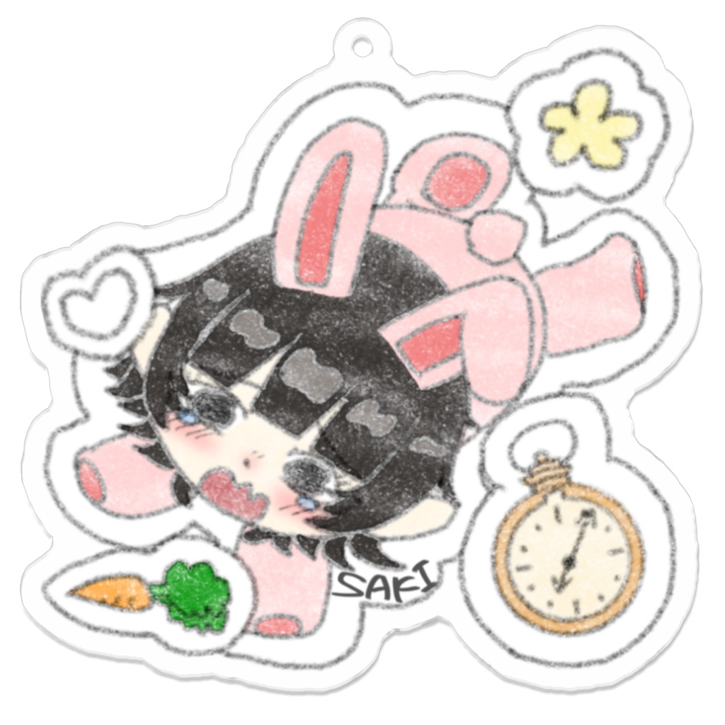 アクリルキーホルダー-うさぎチャン_saki