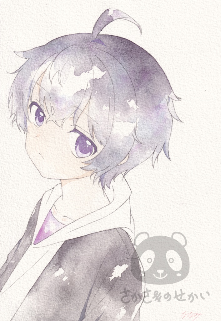 【アナログ原画】紫の男の子
