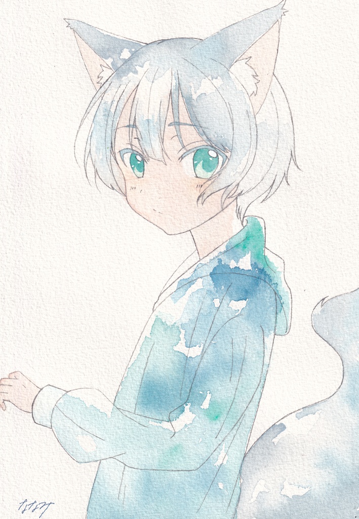 【アナログ原画】ハイイロオオカミくん