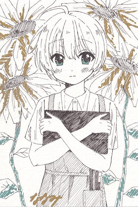 【ドローイング原画】ひまわりスケッチ