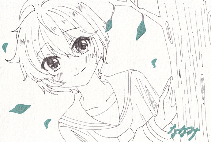 【ドローイング原画】風を感じて