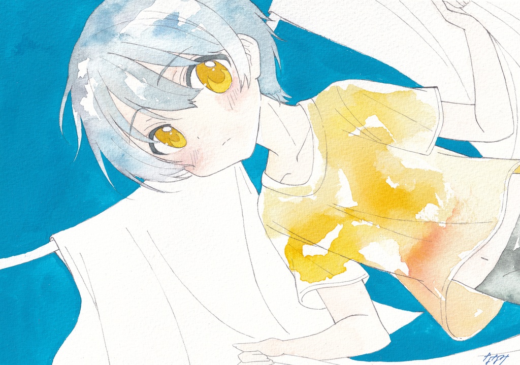 【アナログ原画】まっさら洗濯物